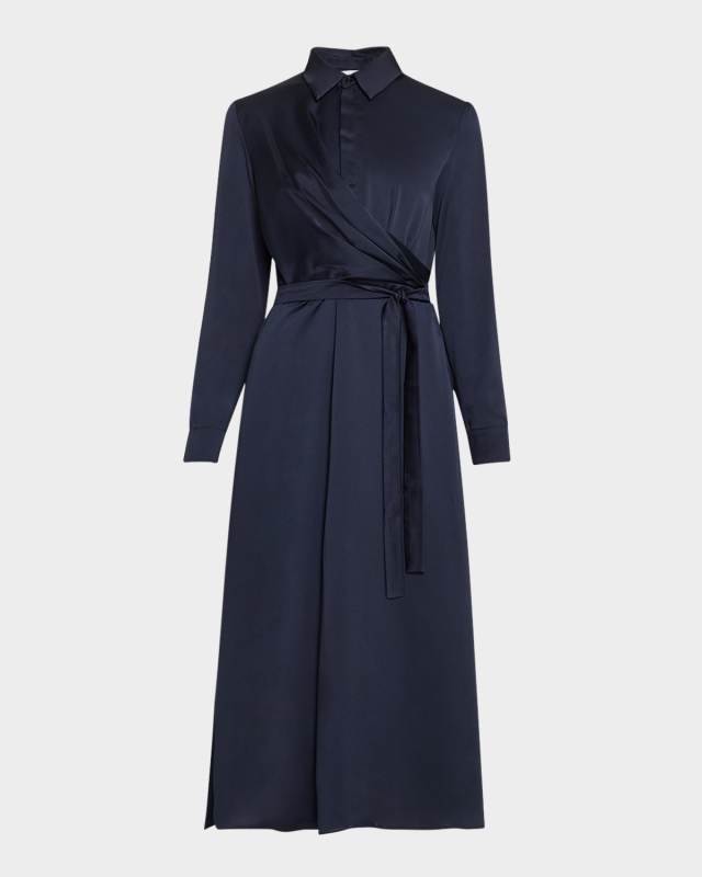 Addirsi Faux-Wrap Belted Midi Shirtdress